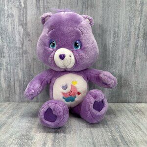 Care Bears 2007 Plush Sweet Dreams 13” Cloud Moon Belly Badge Purple Fuzzy Doll